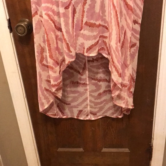 LOGO By Lori Goldstein Sheer 2XP Dress (Petite). Color is several shades of pink - Picture 2 of 8